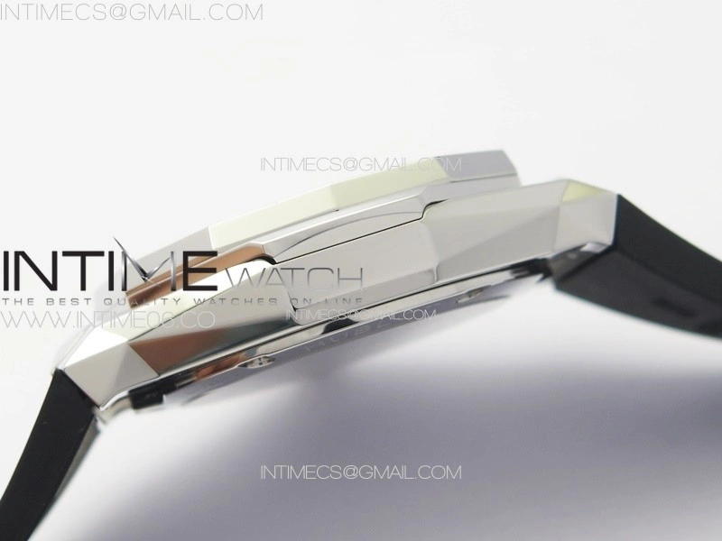 Classic Fusion Orlinski SS Full Real Diamonds B50F 1:1 Best Edition White Faceted Dial on Black Rubber Strap A2892
