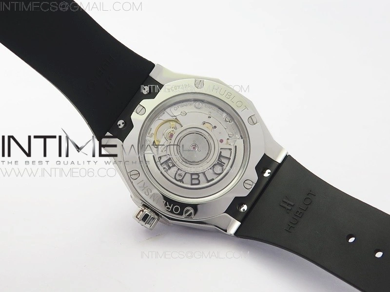 Classic Fusion Orlinski SS Full Real Diamonds B50F 1:1 Best Edition White Faceted Dial on Black Rubber Strap A2892
