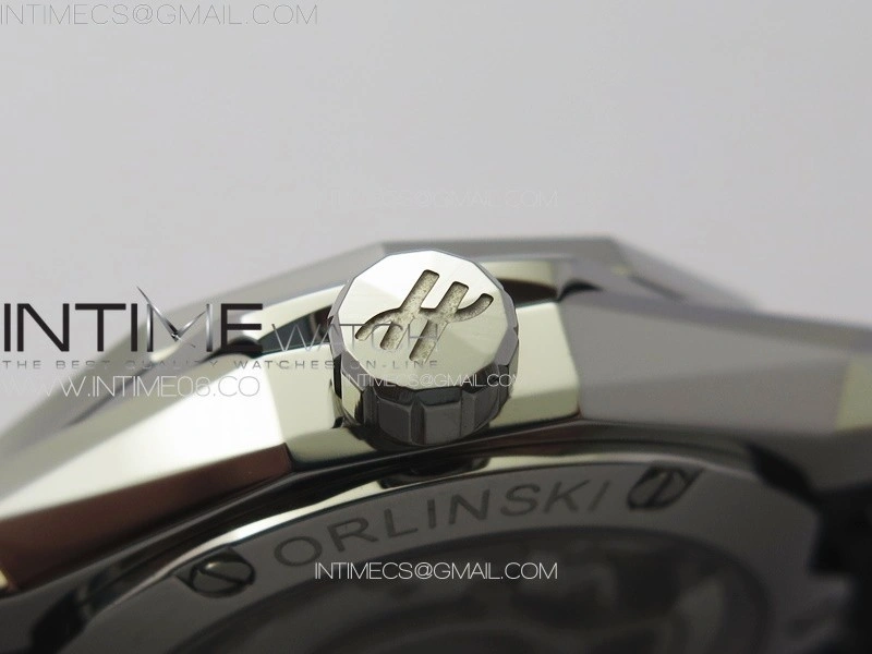 Classic Fusion Orlinski SS Full Real Diamonds B50F 1:1 Best Edition White Faceted Dial on Black Rubber Strap A2892
