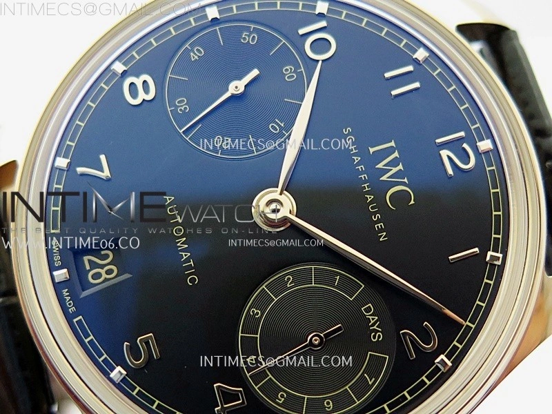 Portuguese Real PR IW501704 RG APSF 1:1 Best Edition Black Dial On Black Leather Strap A52010
