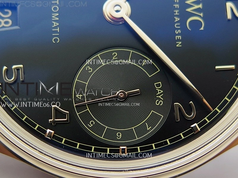 Portuguese Real PR IW501704 RG APSF 1:1 Best Edition Black Dial On Black Leather Strap A52010