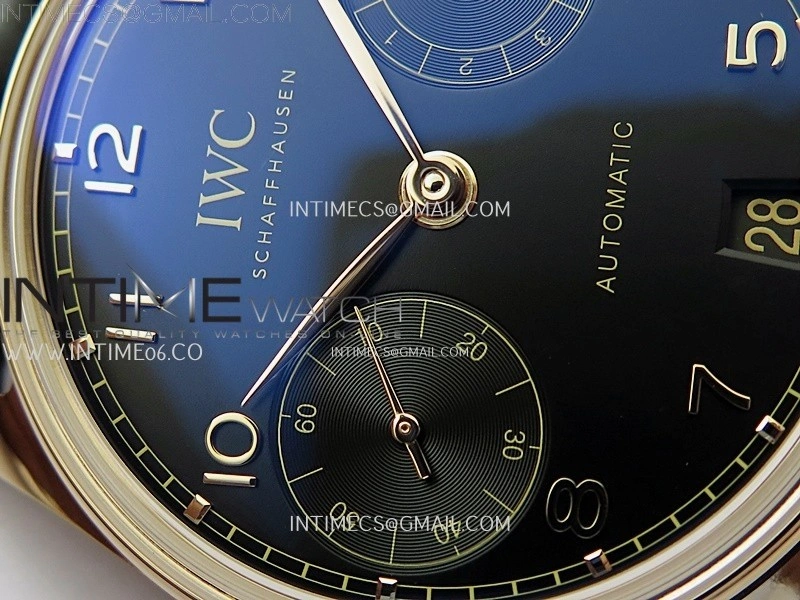 Portuguese Real PR IW501704 RG APSF 1:1 Best Edition Black Dial On Black Leather Strap A52010