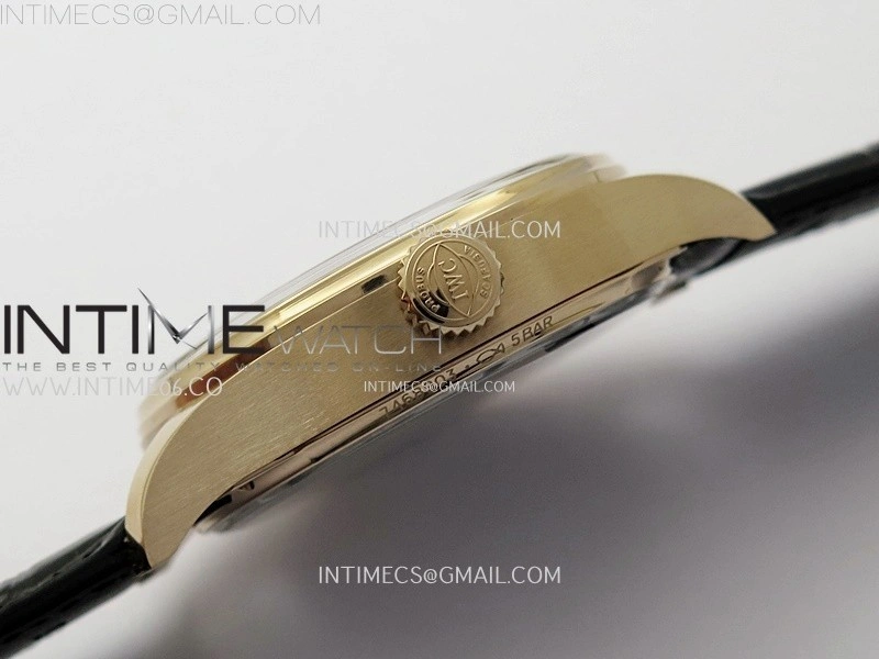 Portuguese Real PR IW501704 RG APSF 1:1 Best Edition Black Dial On Black Leather Strap A52010