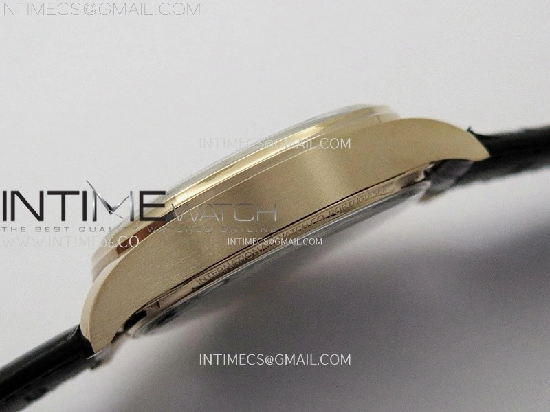 Portuguese Real PR IW501704 RG APSF 1:1 Best Edition Black Dial On Black Leather Strap A52010
