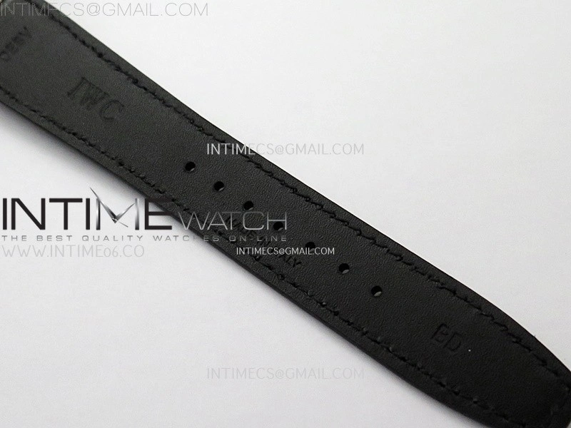 Portuguese Real PR IW501704 RG APSF 1:1 Best Edition Black Dial On Black Leather Strap A52010