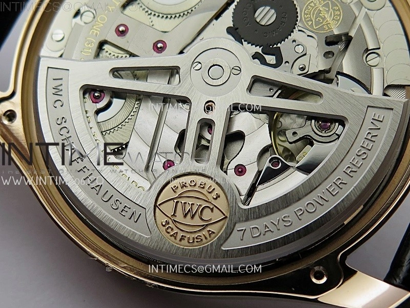 Portuguese Real PR IW501704 RG APSF 1:1 Best Edition Black Dial On Black Leather Strap A52010