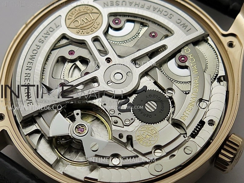 Portuguese Real PR IW501704 RG APSF 1:1 Best Edition Black Dial On Black Leather Strap A52010