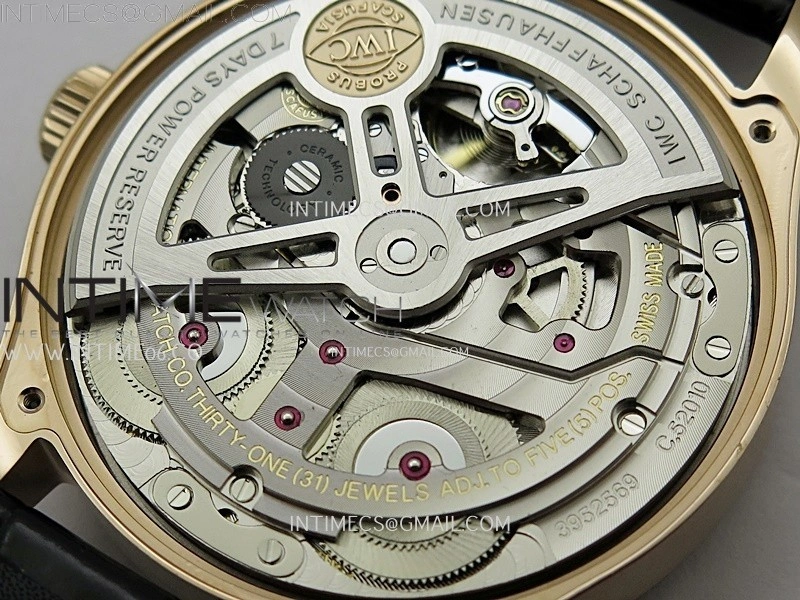 Portuguese Real PR IW501704 RG APSF 1:1 Best Edition Black Dial On Black Leather Strap A52010