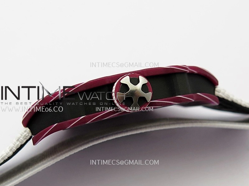 RM67-02 Real Red Black NTPT 1:1 Best Edition Skeleton Dial On White Nylon strap CRMA7 Clone