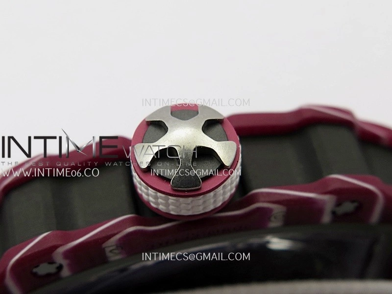 RM67-02 Real Red Black NTPT 1:1 Best Edition Skeleton Dial On White Nylon strap CRMA7 Clone