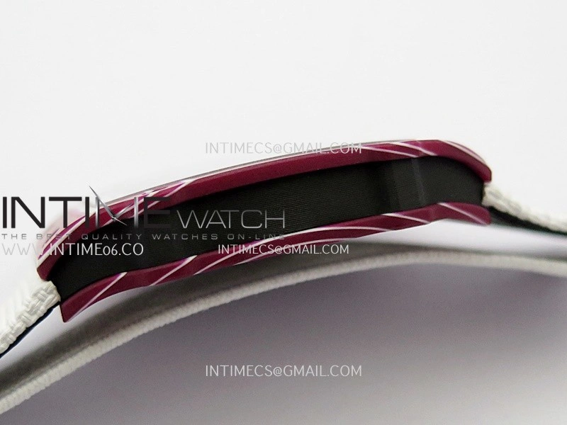 RM67-02 Real Red Black NTPT 1:1 Best Edition Skeleton Dial On White Nylon strap CRMA7 Clone