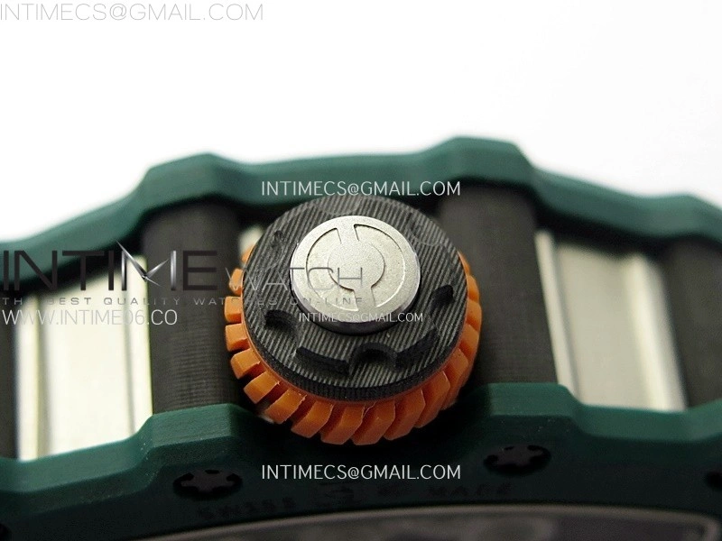 RM021-02 Real Tourbillon Black Carbon RMF Best Edition Skeleton Dial on Black Rubber Strap