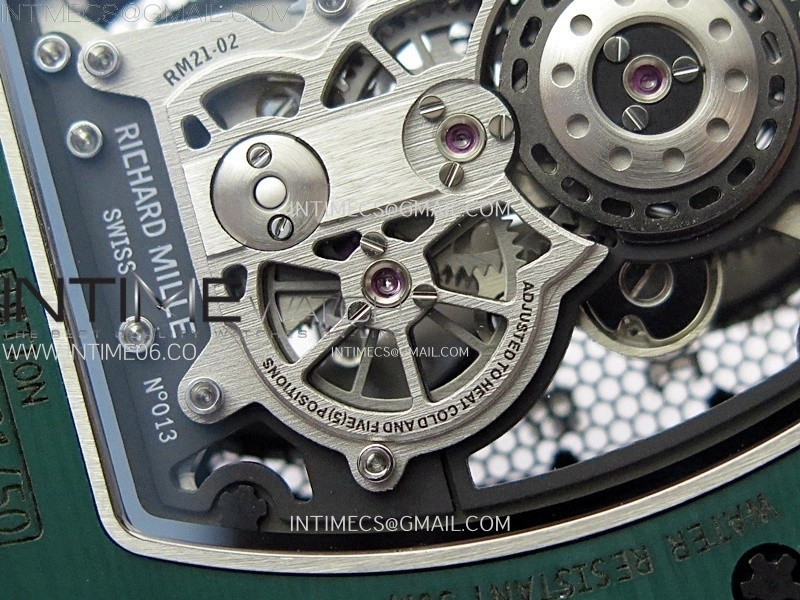 RM021-02 Real Tourbillon Black Carbon RMF Best Edition Skeleton Dial on Black Rubber Strap