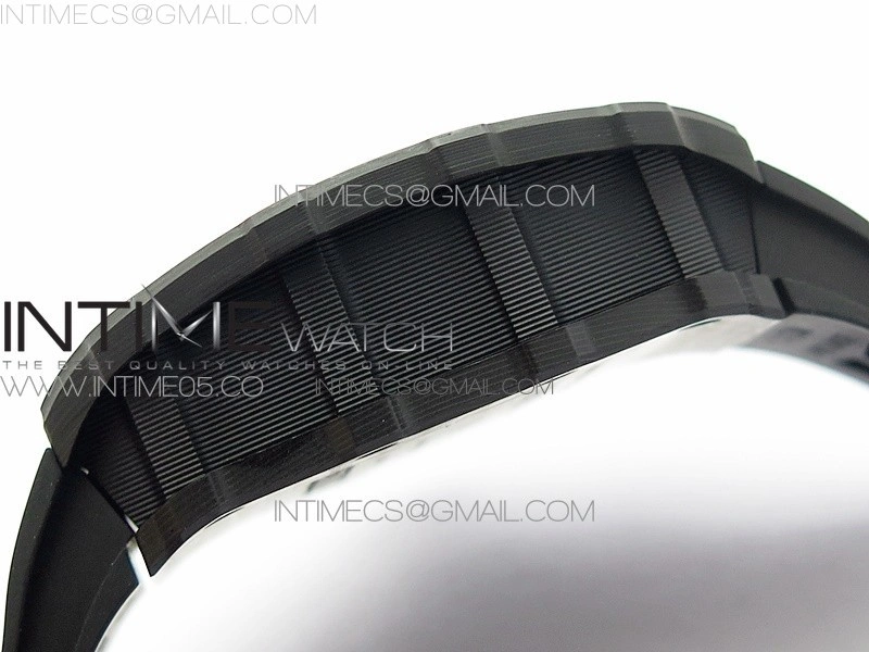 RM12-1 Real Tourbillon Forge Carbon KVF Best Edition Skeleton Dial on Black Rubber Strap