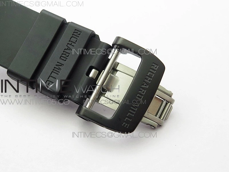RM12-1 Real Tourbillon Forge Carbon KVF Best Edition Skeleton Dial on Black Rubber Strap