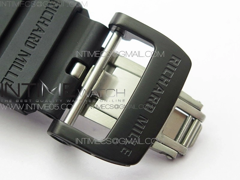 RM12-1 Real Tourbillon Forge Carbon KVF Best Edition Skeleton Dial on Black Rubber Strap