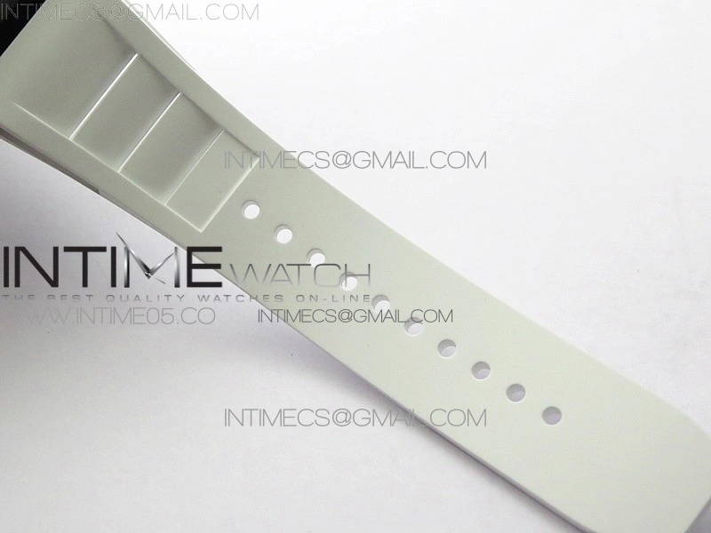 RM12-1 Real Tourbillon Forge Carbon KVF Best Edition Skeleton Dial on White Rubber Strap