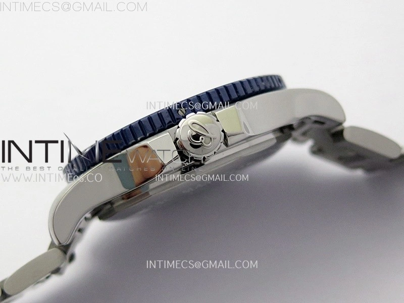 SuperOcean 44mm Special Black Ceramic EF 1:1 Best Edition Blue Dial on SS Bracelet A2824