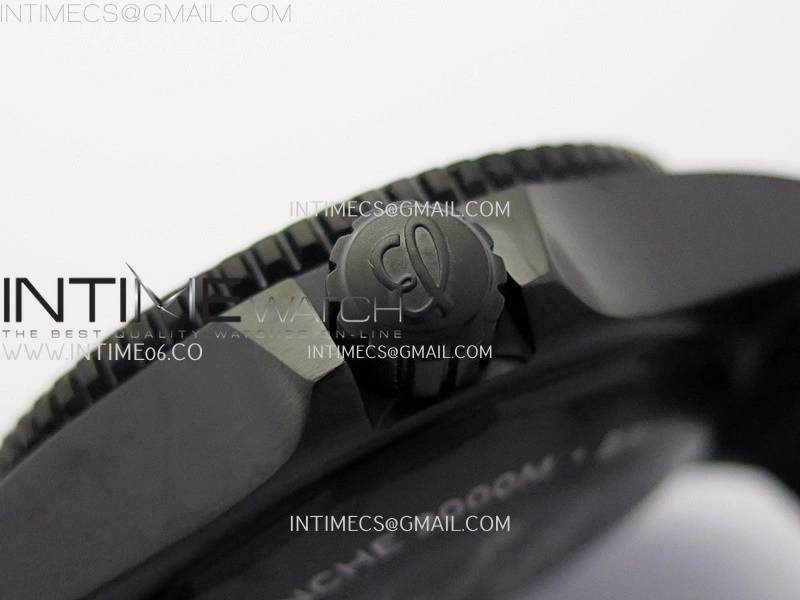 SuperOcean Automatic 46mm DLC TF 1:1 Best Edition Black Dial on Black Rubber Strap A2824