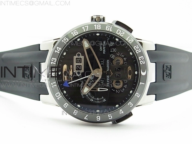 Executive Toro SS TWA 1:1 Best Edition Black Dial on Black Rubber Strap Asian UN-32