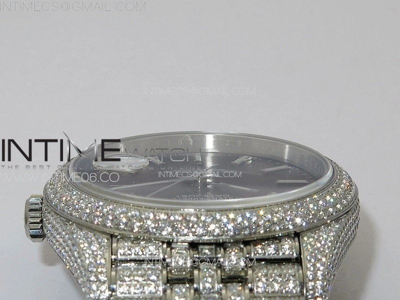 DateJust 41 126334 Full Paved Diamonds BP Best Edition Rhodium Dial Stick Markers on Jubilee Bracelet A2824