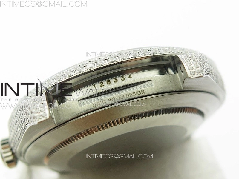 DateJust 41 126334 Full Paved Diamonds BP Best Edition Silevr Dial Sticks Markers on Jubilee Bracelet A2824