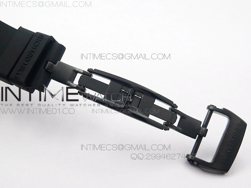 RM 035-2 Red Forge Carbon Black Inner Bezel Skeleton Dial on Black Rubber Strap MIYOTA9015
