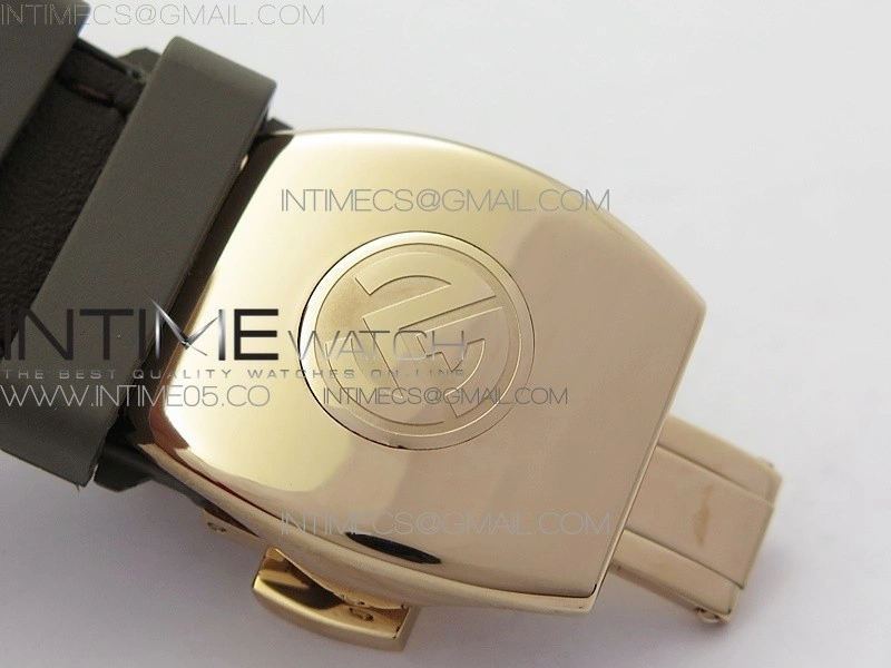 Vanguard V45 Chrono Brushed RG Case Gold Inner Bezel ABF Best Edition Gray Dial on Gray Gummy Strap A7750