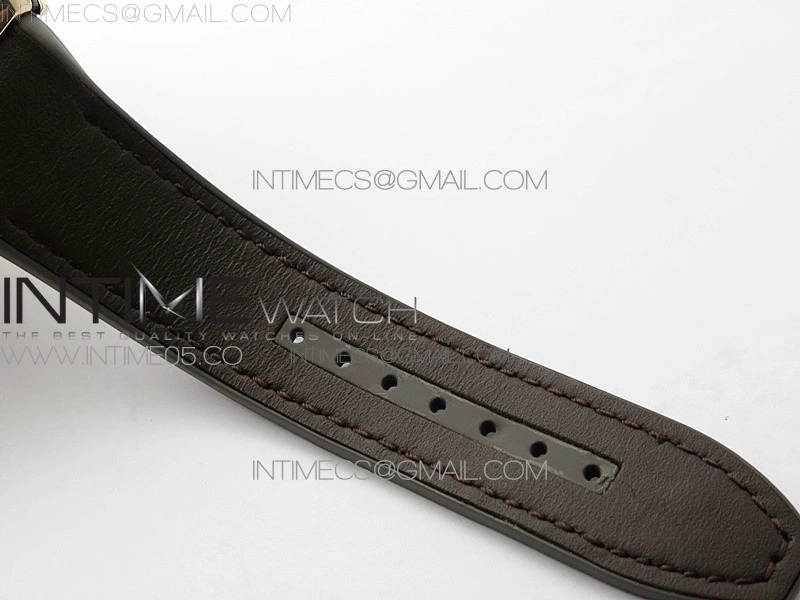 Vanguard V45 Chrono Brushed RG Case Gold Inner Bezel ABF Best Edition Gray Dial on Gray Gummy Strap A7750