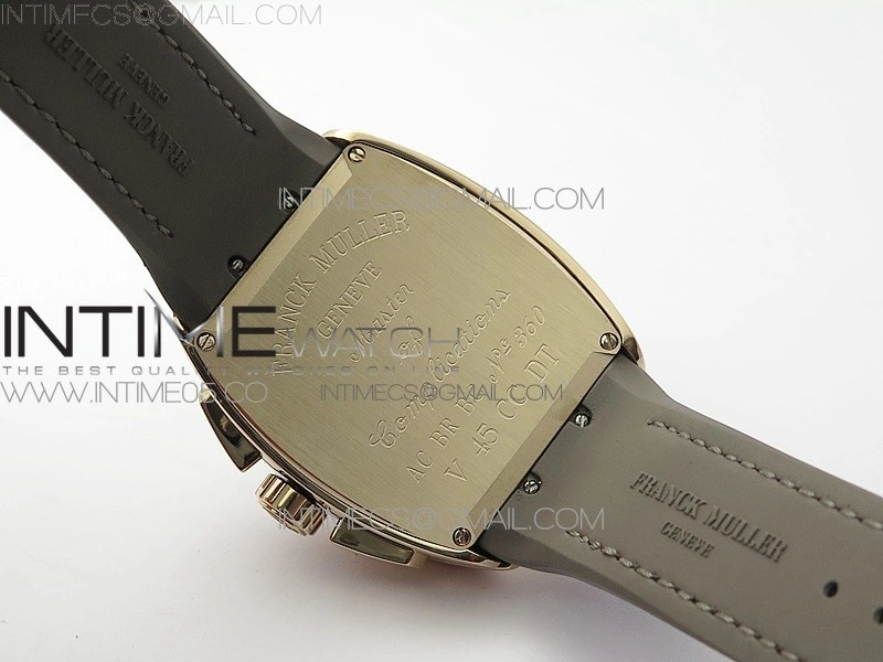Vanguard V45 Chrono Brushed RG Case Gold Inner Bezel ABF Best Edition Gray Dial on Gray Gummy Strap A7750