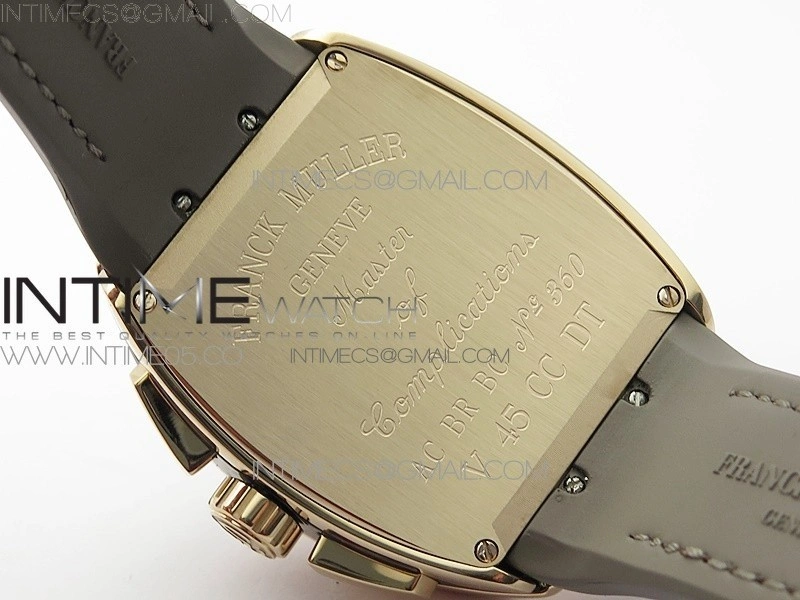 Vanguard V45 Chrono Brushed RG Case Gold Inner Bezel ABF Best Edition Gray Dial on Gray Gummy Strap A7750