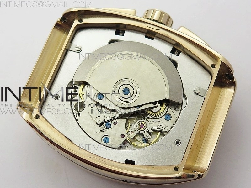Vanguard V45 Chrono Brushed RG Case Gold Inner Bezel ABF Best Edition Gray Dial on Gray Gummy Strap A7750