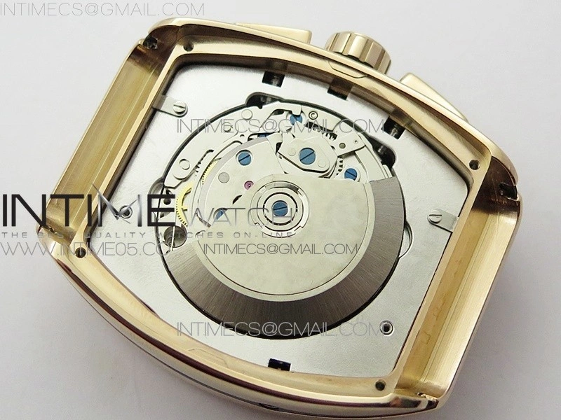 Vanguard V45 Chrono Brushed RG Case Gold Inner Bezel ABF Best Edition Gray Dial on Gray Gummy Strap A7750