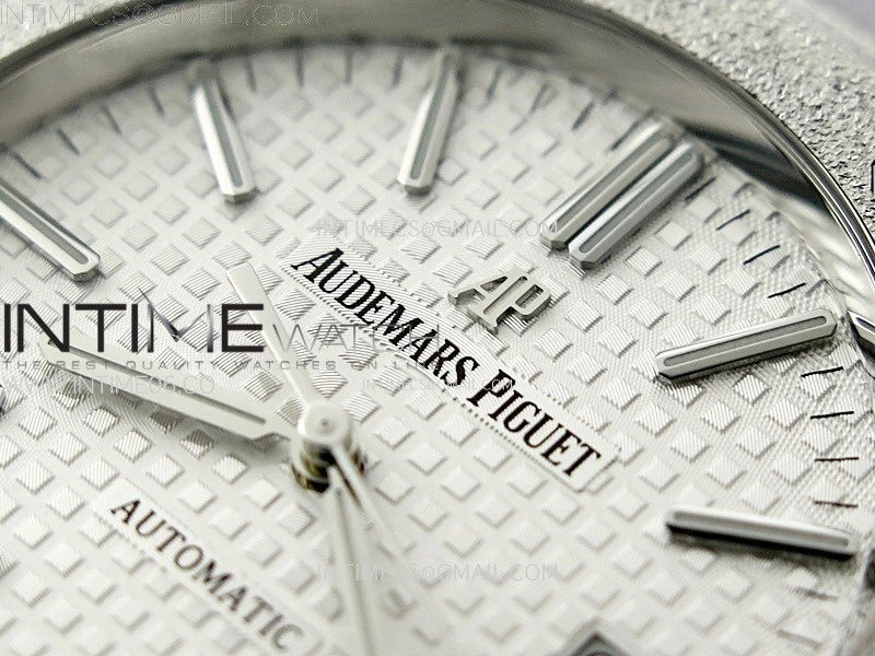 Royal Oak 41mm 15410 Frosted SS APSF 1:1 Best Edition White Textured Dial on SS Bracelet SA3120 Super Clone