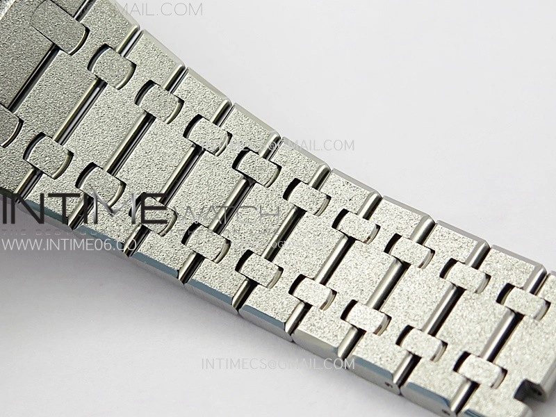 Royal Oak 41mm 15410 Frosted SS APSF 1:1 Best Edition White Textured Dial on SS Bracelet SA3120 Super Clone
