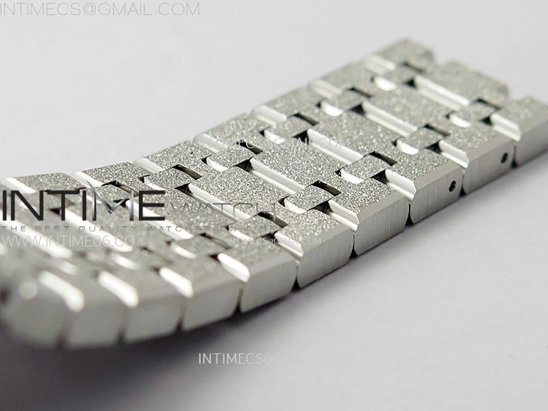 Royal Oak 41mm 15410 Frosted SS APSF 1:1 Best Edition White Textured Dial on SS Bracelet SA3120 Super Clone