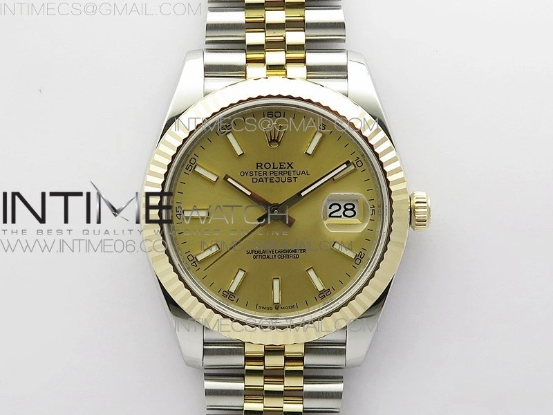 DateJust 41 126333 Wrapped SS YG 3AF 1:1 Best Edition YG Lumed Dial on Wrapped SS YG Jubilee Bracelet A3235