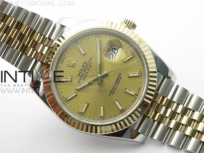DateJust 41 126333 Wrapped SS YG 3AF 1:1 Best Edition YG Lumed Dial on Wrapped SS YG Jubilee Bracelet A3235