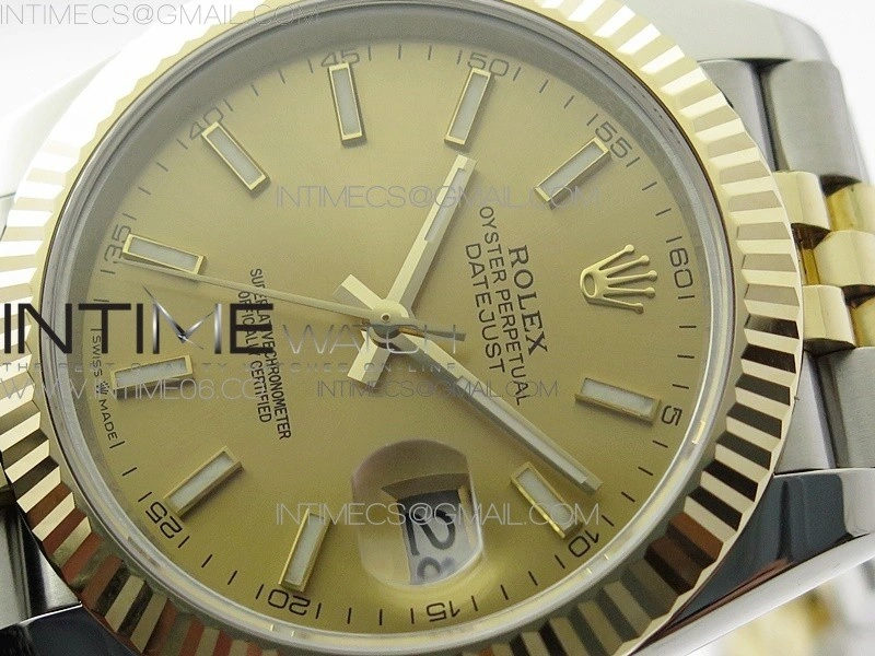 DateJust 41 126333 Wrapped SS YG 3AF 1:1 Best Edition YG Lumed Dial on Wrapped SS YG Jubilee Bracelet A3235