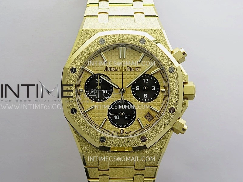 Royal Oak Chrono 26240 Frosted YG Gain Weight V2 DDF 1:1 YG Dial Black SubDial YG Bracelet Super Clone DD4401