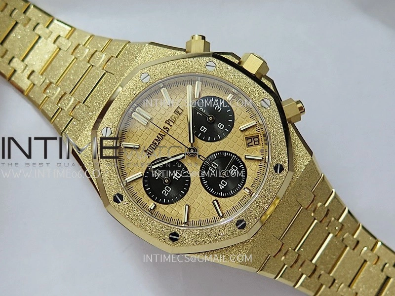 Royal Oak Chrono 26240 Frosted YG Gain Weight V2 DDF 1:1 YG Dial Black SubDial YG Bracelet Super Clone DD4401