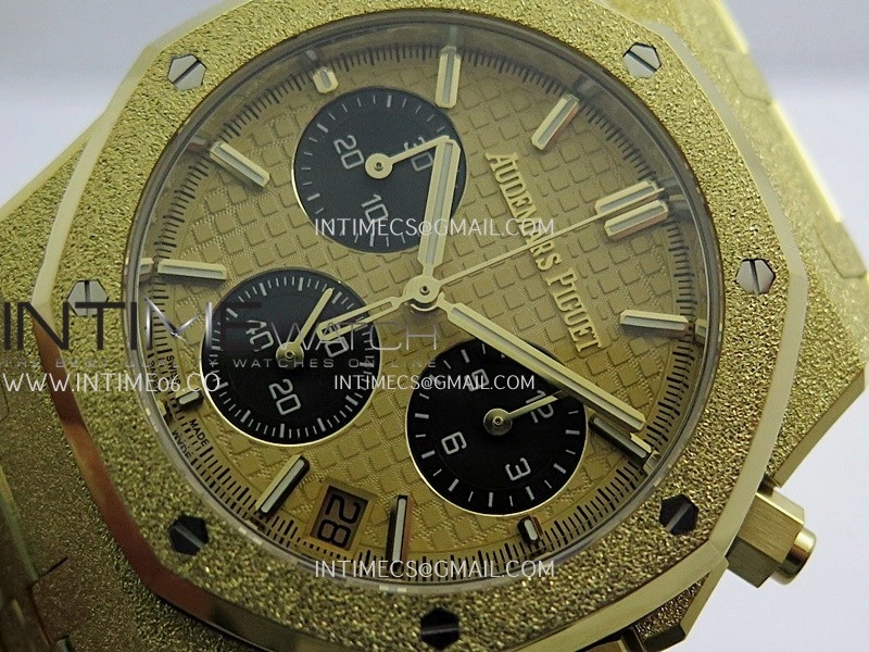 Royal Oak Chrono 26240 Frosted YG Gain Weight V2 DDF 1:1 YG Dial Black SubDial YG Bracelet Super Clone DD4401