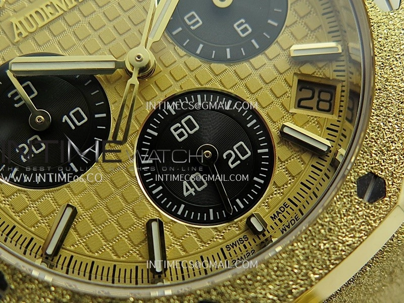 Royal Oak Chrono 26240 Frosted YG Gain Weight V2 DDF 1:1 YG Dial Black SubDial YG Bracelet Super Clone DD4401