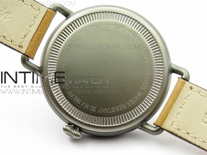 BR WW1-92 Satin-polished steel Case 1:1 Best Edition Black Dial Vintage Markers on Leather Strap MIYOTA 9015
