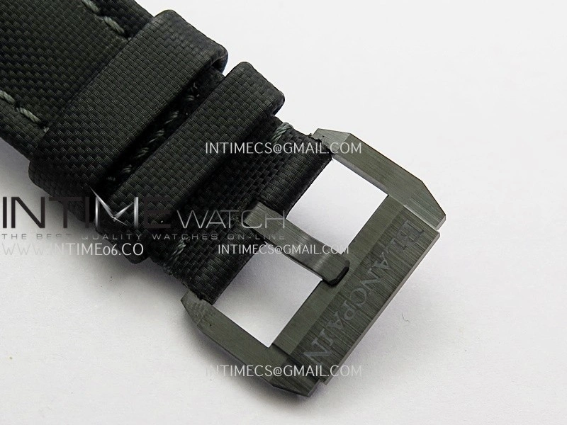 Fifty Fathoms Bathyscaphe Green Ceramic GF 1:1 Best Edition Green Ombre Dial On Black Sail-Canvas Strap A1315