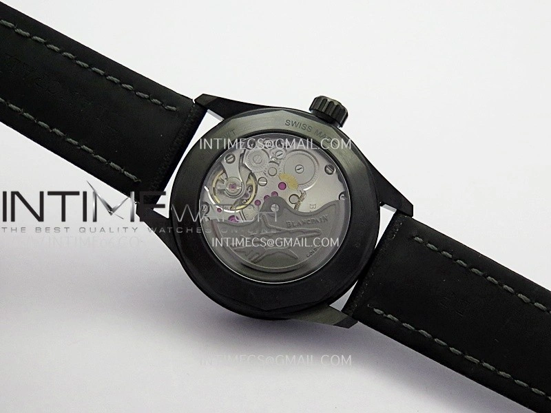 Fifty Fathoms Bathyscaphe Green Ceramic GF 1:1 Best Edition Green Ombre Dial On Black Sail-Canvas Strap A1315