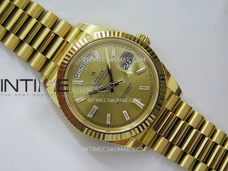 Day Date 40 YG 228238 THBF Gain Weight 1:1 Best Edition Gold Dial T Diamond Marker on President Bracelet VR3255 V3