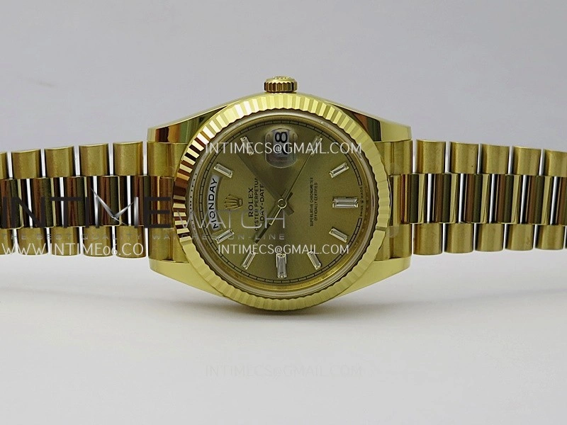 Day Date 40 YG 228238 THBF Gain Weight 1:1 Best Edition Gold Dial T Diamond Marker on President Bracelet VR3255 V3