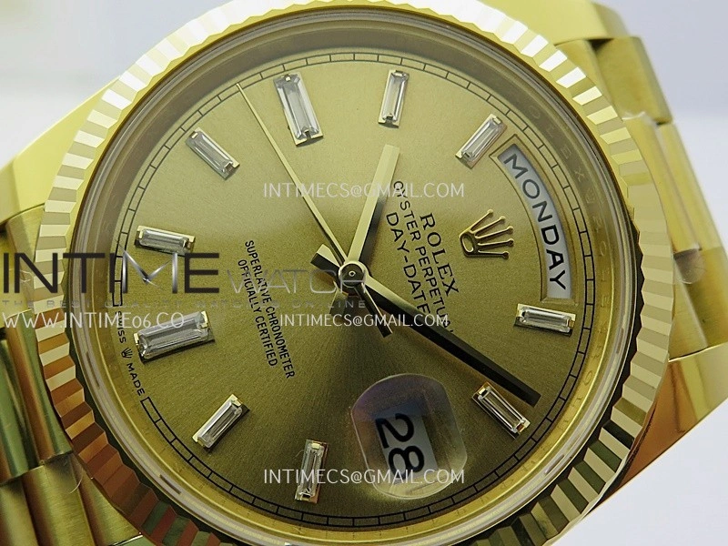 Day Date 40 YG 228238 THBF Gain Weight 1:1 Best Edition Gold Dial T Diamond Marker on President Bracelet VR3255 V3