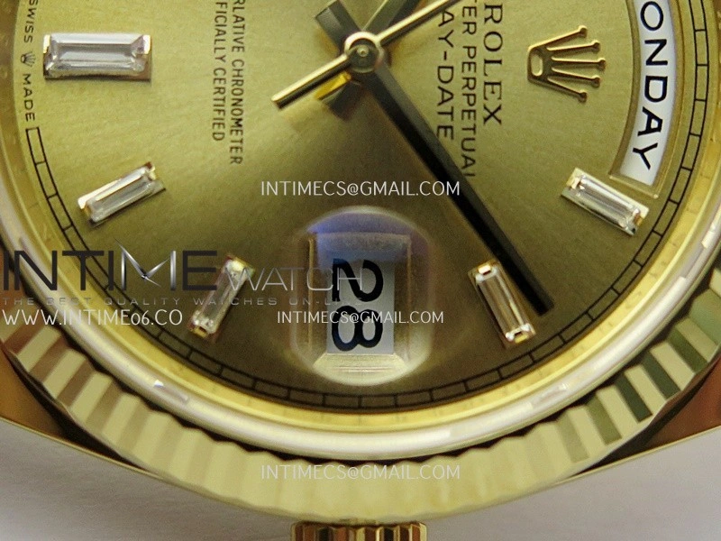 Day Date 40 YG 228238 THBF Gain Weight 1:1 Best Edition Gold Dial T Diamond Marker on President Bracelet VR3255 V3